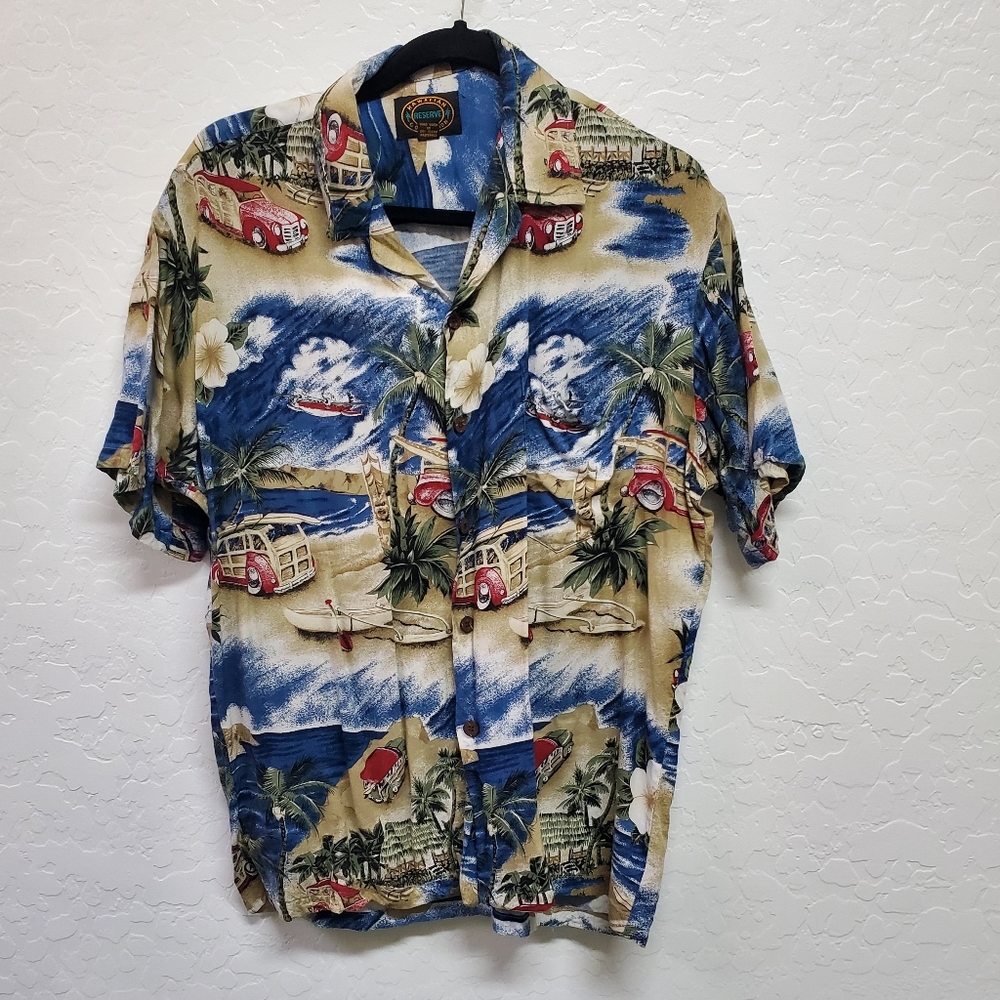 Hawaiian Reserve Collection Men Shirt Medium Rayon